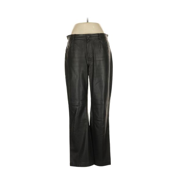 & Other Stories black leather Wide Leg Cropped pants size 6 - Picture 1 of 4